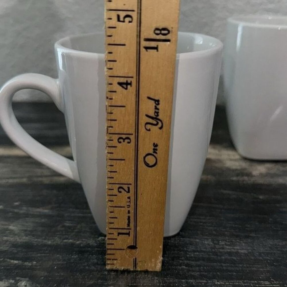 Set Of 4 Palm Restaurant Quality Stoneware Coffee Mugs White - Picture 7 of 8